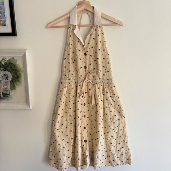 MAEVE Cream Bee Sleeveless Collared Mini Dress Size 2 - Picture 2 of 7